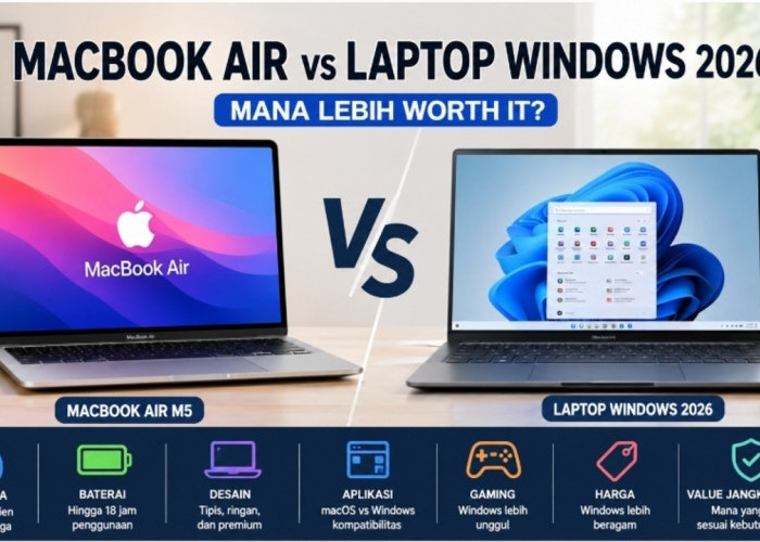 MacBook Air vs Laptop Windows Terbaru 2026, Pilih Mana untuk Kuliah dan Kerja?