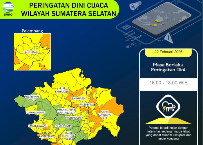 Malam Ini Banyuasin Berpotensi Hujan Lebat, Warga Diminta Waspada