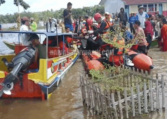 Alhamdulillah ! Penumpang Perahu Getek yang Hilang Tenggelam di Sejagung Banyuasin Akhirnya Ditemukan 