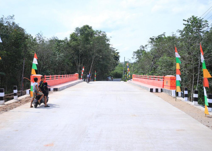 Resmikan Jembatan Air Serami, Herman Deru Serahkan Bantuan Beras untuk Warga OKU