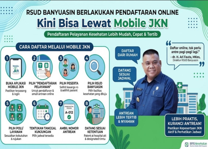 RSUD Banyuasin Berlakukan Pendaftaran Online, Kini Bisa Lewat Mobile JKN