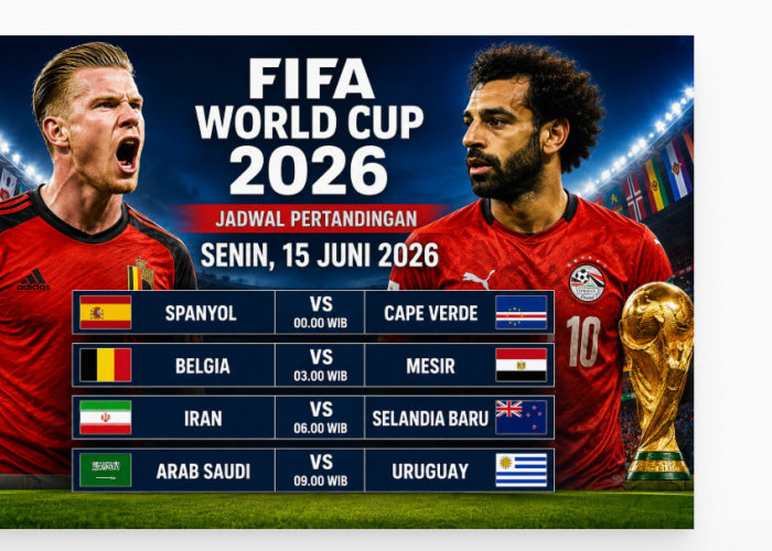 Jadwal Lengkap Piala Dunia 2026 Senin 15 Juni, Spanyol dan Belgia Siap Tampil