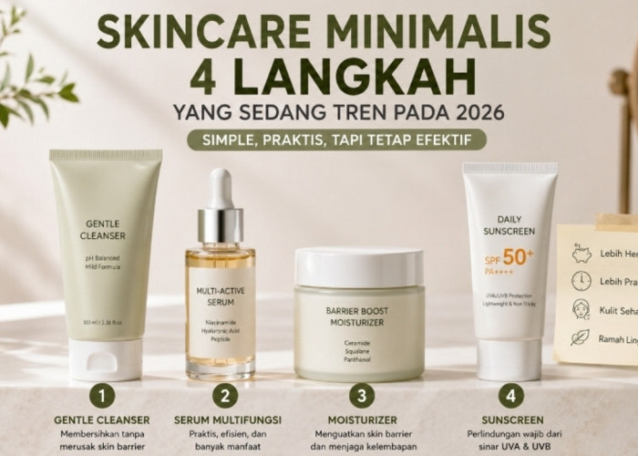 Skincare Minimalis 2026, Empat Langkah Sederhana untuk Kulit Sehat, Lembap, dan Glowing