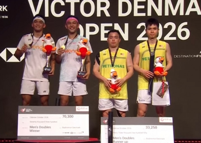 Hajar Ganda Malaysia Dua Gim, Fajar/Fikri Juara Denmark Open 2026