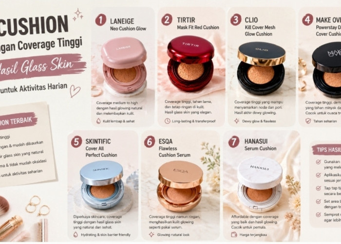 Bikin Kulit Tampak Sehat dan Flawless, Ini 7 Cushion Terbaik dengan Efek Glass Skin