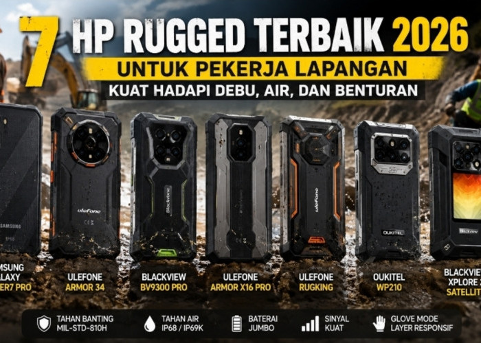7 HP Rugged Terbaik 2026 untuk Pekerja Lapangan, Kuat Hadapi Debu, Air, dan Benturan