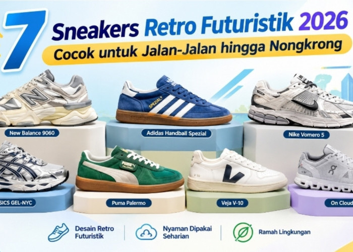 7 Sneakers Retro Futuristik 2026, Cocok untuk Jalan-Jalan hingga Nongkrong