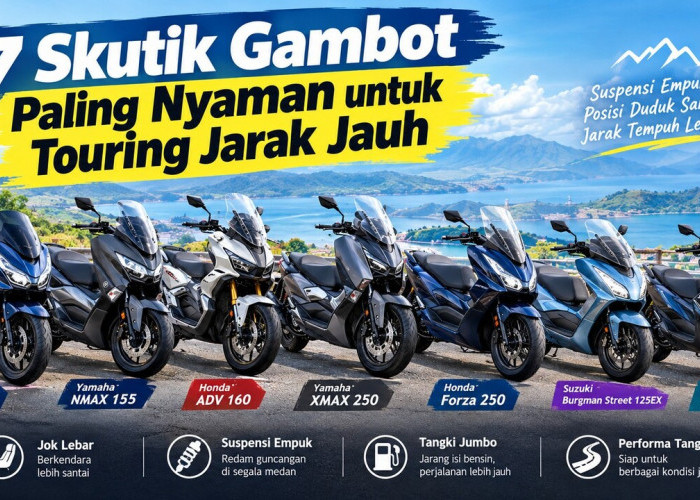 7 Skutik Gambot Paling Nyaman untuk Touring Jarak Jauh