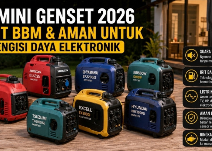 7 Mini Genset 2026 yang Irit BBM dan Aman untuk Mengisi Daya Elektronik