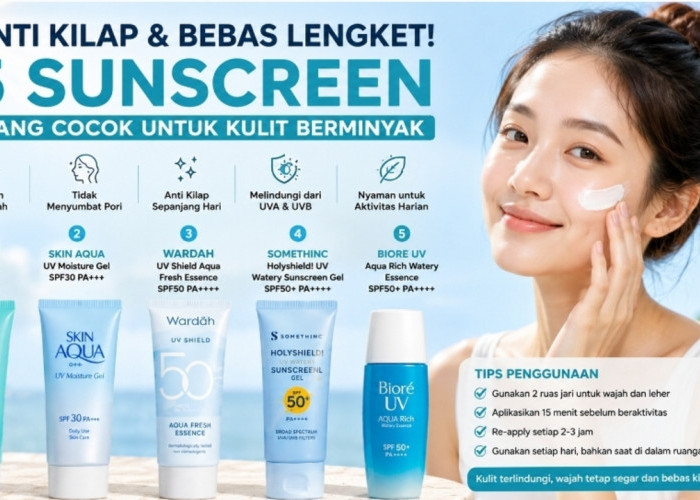 Anti Kilap dan Bebas Lengket! Ini 5 Sunscreen yang Cocok untuk Kulit Berminyak