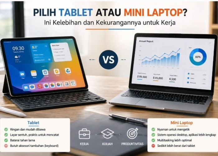 Pilih Tablet atau Mini Laptop? Ini Kelebihan dan Kekurangannya untuk Kerja
