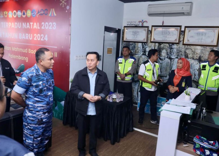 Pastikan Keamanan, Pj Gubernur Tinjau Posko Nataru di Bandara Internasional SMB II Palembang