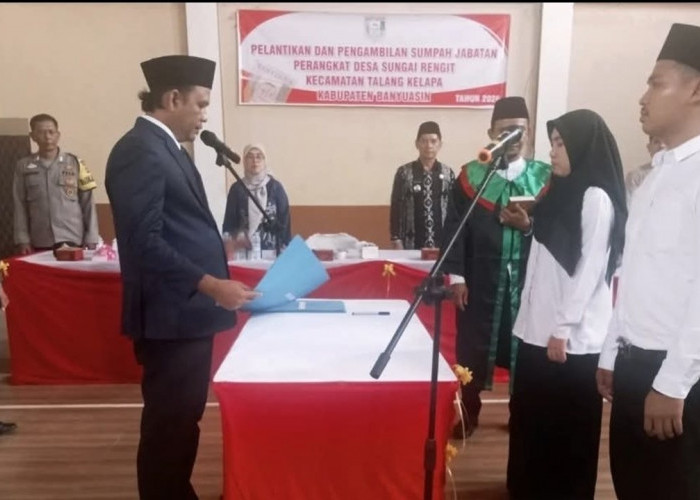 Pelantikan Perangkat Desa Sungai Rengit, Wujud Penguatan Tata Kelola Pemerintahan Desa