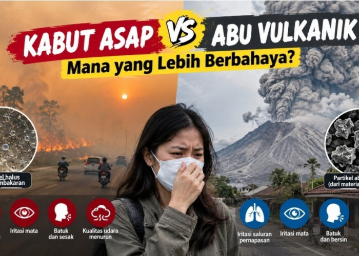 Kabut Asap vs Abu Vulkanik, Mana yang Lebih Berbahaya?