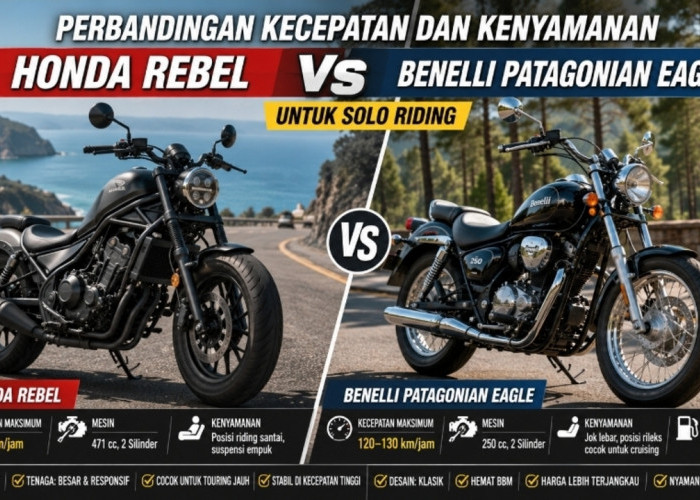 Duel Motor Cruiser: Honda Rebel vs Benelli Patagonian Eagle, Siapa Lebih Nyaman di Perjalanan Jauh?