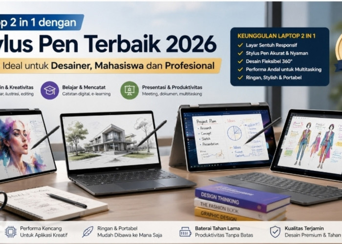 Laptop 2 in 1 dengan Stylus Pen Terbaik 2026, Pilihan Ideal untuk Desainer, Mahasiswa dan Profesional