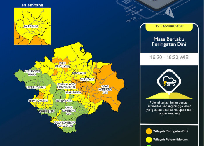 Banyuasin Berpotensi Diguyur Hujan, Warga Diminta Waspada Perubahan Cuaca