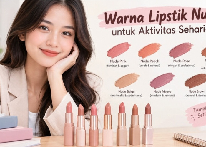 Bikin Wajah Fresh! Ini 7 Warna Lipstik Nude untuk Aktivitas Sehari-hari