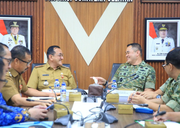 Audiensi dengan TNI: Sekda Sumsel Bahas Strategi Penyelesaian Konflik Tenurial