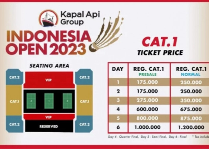 Indonesia Open 2023 Segera Digelar, Punya Rencana Nonton? Ini Daftar Harga Tiketnya