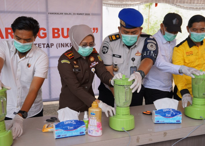 604 Gram Sabu dan 1.989 Butir Ekstasi Dimusnahkan di Halaman Kejaksaan Negeri Banyuasin