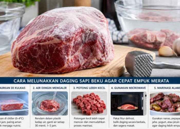 Cara Melunakkan Kembali Bongkahan Daging Sapi Beku dari Freezer Agar Cepat Empuk Merata Tanpa Merusak Nutrisi
