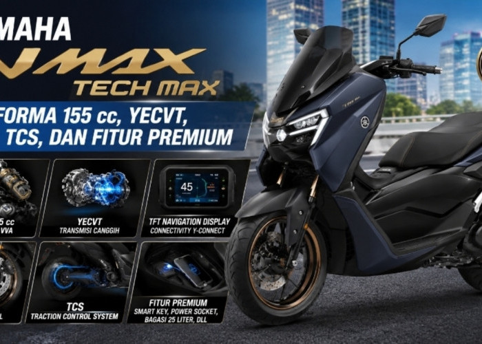 Yamaha NMAX Tech MAX: Performa 155 cc, YECVT, ABS, TCS, dan Fitur Premium