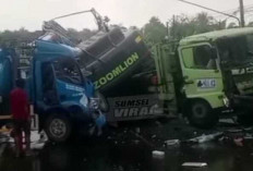 Truk Alat Berat Adu Kambing dengan Tengki Bahan Bakar di Desa Lubuk Lancang