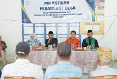 Pelantikan Perangkat Desa Persiapan Kenten Jaya, Camat Talang Kelapa Dorong Pelayanan Masyarakat Lebih Baik