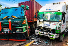 Kecelakaan Truk Box vs Kontainer di Banyuasin III, Arus Jalintim Sempat Macet