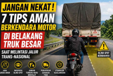 Wajib Tahu! Cara Aman Berkendara Motor di Belakang Truk Besar Agar Selamat Sampai Tujuan